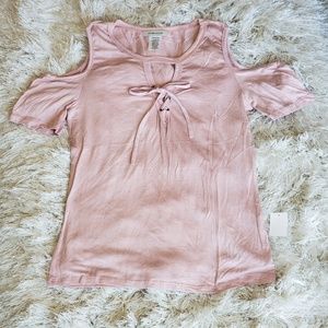 Women's cold shoulder top Color Pink Size Large